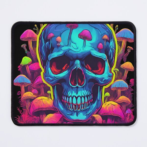 Item preview, Neon Skull Mushrooms Psychodelic Style designed and sold by CyberArtistOne.