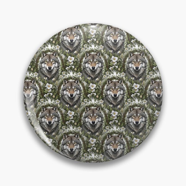 Item preview, Minnesota Wolf Surrounded By Lady's Slipper Flowers 1 Pattern designed and sold by taiche.
