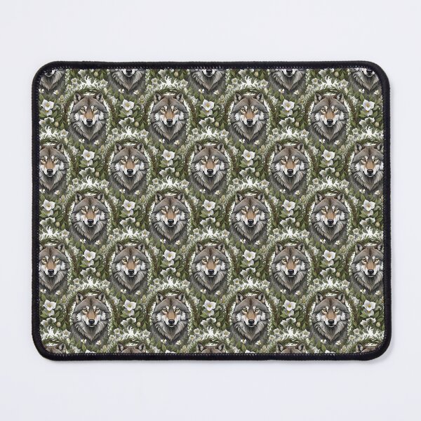 Item preview, Minnesota Wolf Surrounded By Lady's Slipper Flowers 1 Pattern designed and sold by taiche.