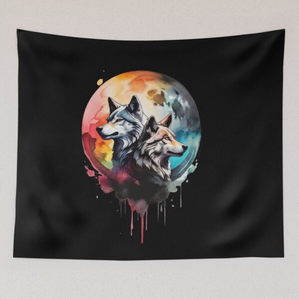 Item preview, Wolves Wolf American Howling Flag of designed and sold by Tee Studio.