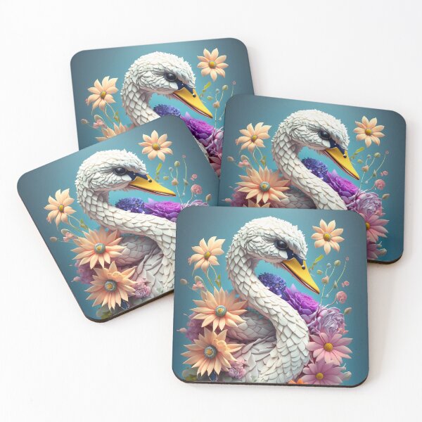 Item preview, Swan with Pink Flowers designed and sold by FakeFate.