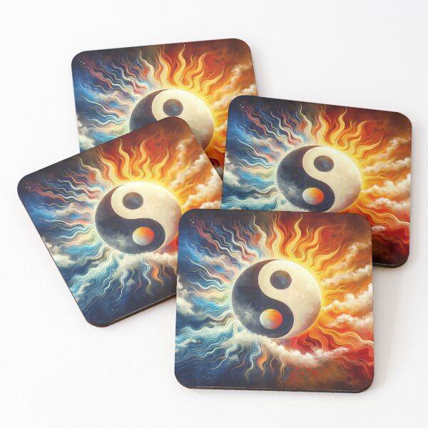 Item preview, Colorful Sun Moon Yin Yang Design designed and sold by CattyCornerPOD.