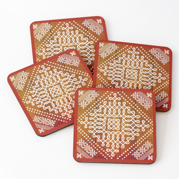Item preview,  kolam/muggu/sikku kolam - Wood tile designed and sold by ShreecreatE.