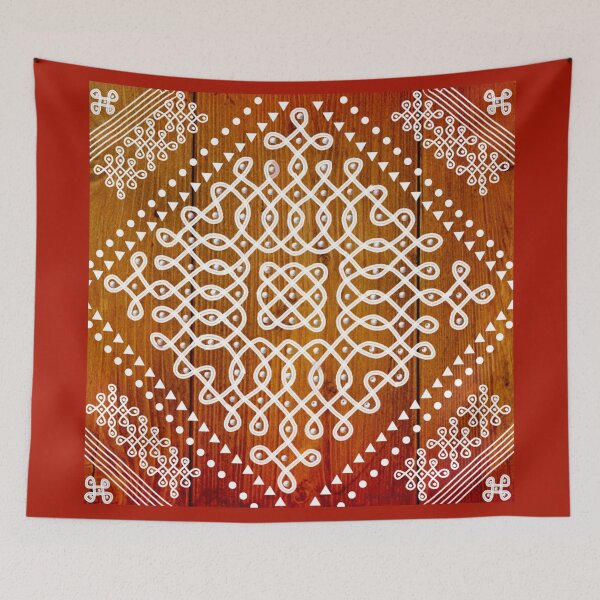 Item preview,  kolam/muggu/sikku kolam - Wood tile designed and sold by ShreecreatE.