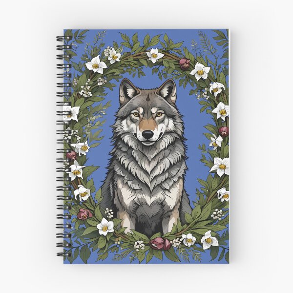 Item preview, Minnesota Wolf Surrounded By Lady's Slipper Flowers 2 designed and sold by taiche.
