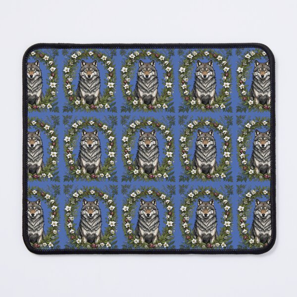 Item preview, Minnesota Wolf Surrounded By Lady's Slipper Flowers 2 designed and sold by taiche.