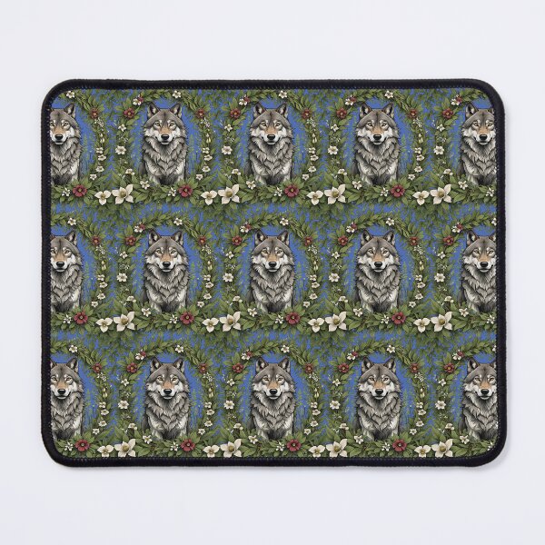 Item preview, Minnesota Wolf Surrounded By Lady's Slipper Flowers 3 designed and sold by taiche.