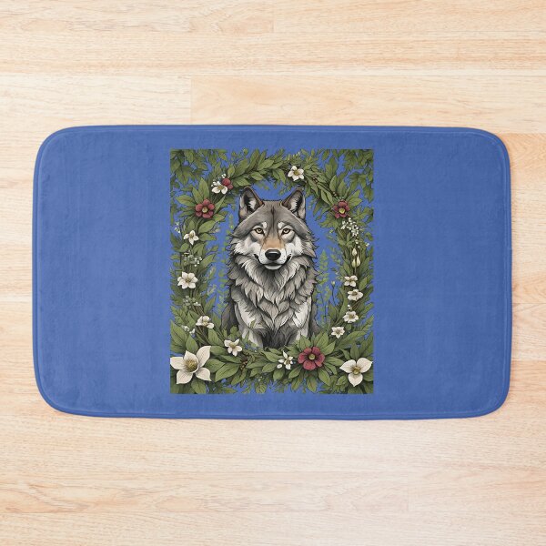 Item preview, Minnesota Wolf Surrounded By Lady's Slipper Flowers 3 designed and sold by taiche.