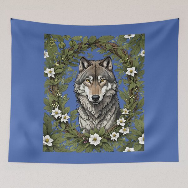 Item preview, Minnesota Wolf Surrounded By Lady's Slipper Flowers 4 designed and sold by taiche.