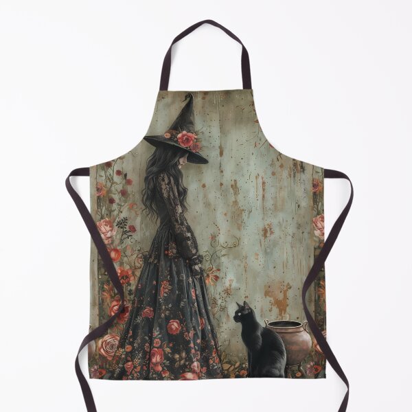 Item preview, Witch and black cat - witchcore aesthetic whimsigoth designed and sold by Fantasy Cache.