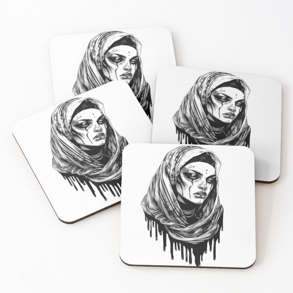 Item preview, Mystical Moon Goddess in Black and White – Elegant, Spiritual Illustration designed and sold by Tomioka-Art.