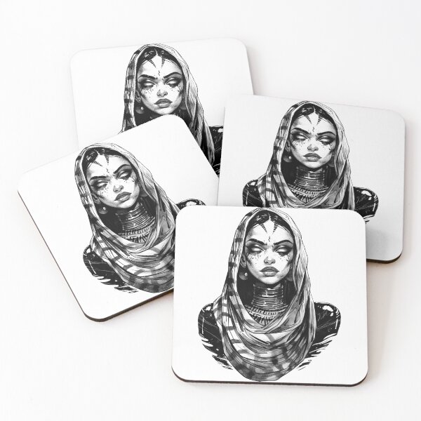 Item preview, Mystical Moon Goddess in Black and White – Elegant, Spiritual Illustration designed and sold by Tomioka-Art.
