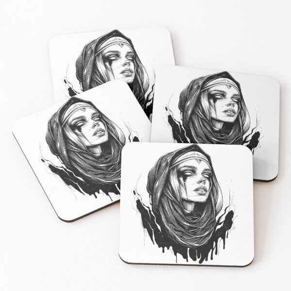 Item preview, Mystical Moon Goddess in Black and White – Elegant, Spiritual Illustration designed and sold by Tomioka-Art.