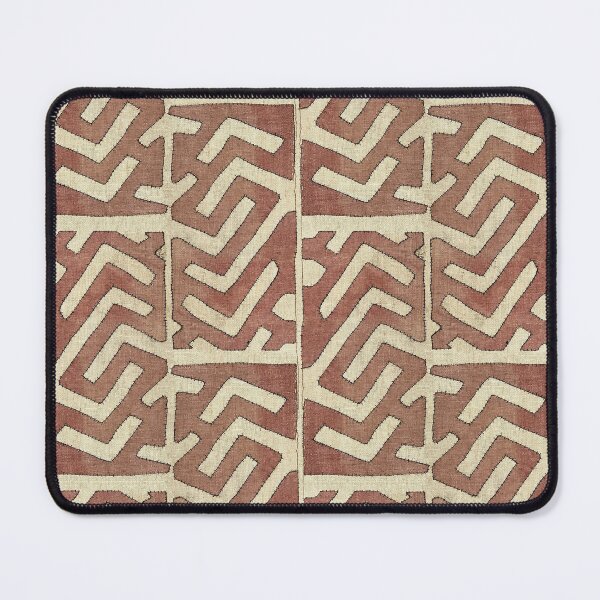 Item preview, African kuba cloth applique design in terra cotta color designed and sold by Morrisseyfabric.