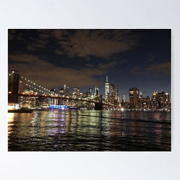 Item preview, View Of The Brooklyn Bridge at Night designed and sold by OutOfTordinary.