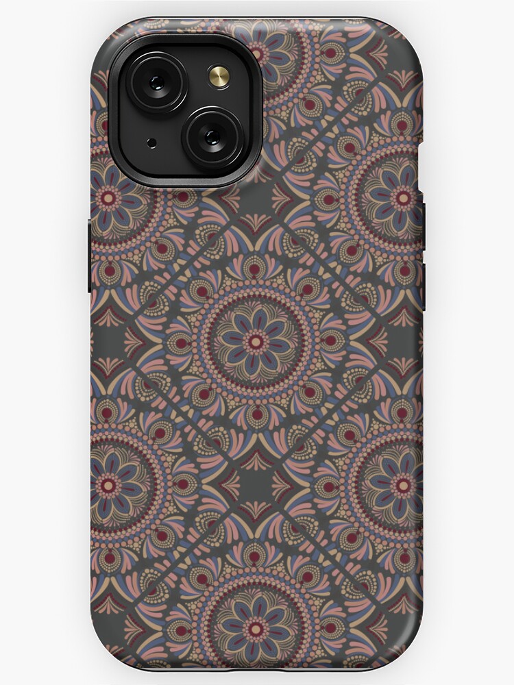 iPhone Case, Royal Circle Rosette Dot Mandala Diamond Tile designed and sold by Triplicate Limited