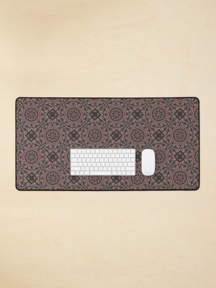 Mouse Pad, Royal Circle Rosette Dot Mandala Diamond Tile designed and sold by Triplicate Limited