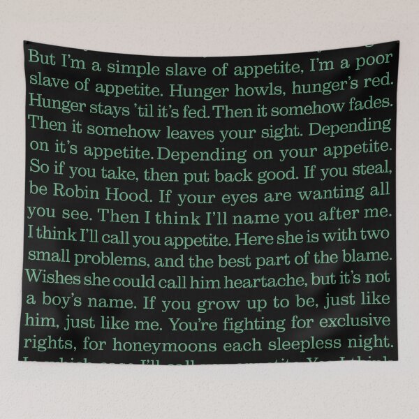 Item preview, Appetite - Prefab Sprout (lyrics) v.2 designed and sold by x1brett.