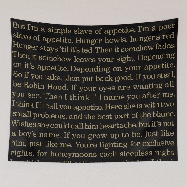 Item preview, Appetite - Prefab Sprout (lyrics) v.3 designed and sold by x1brett.
