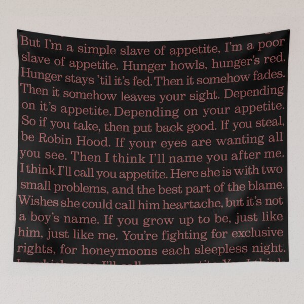 Item preview, Appetite - Prefab Sprout (lyrics) v.4 designed and sold by x1brett.