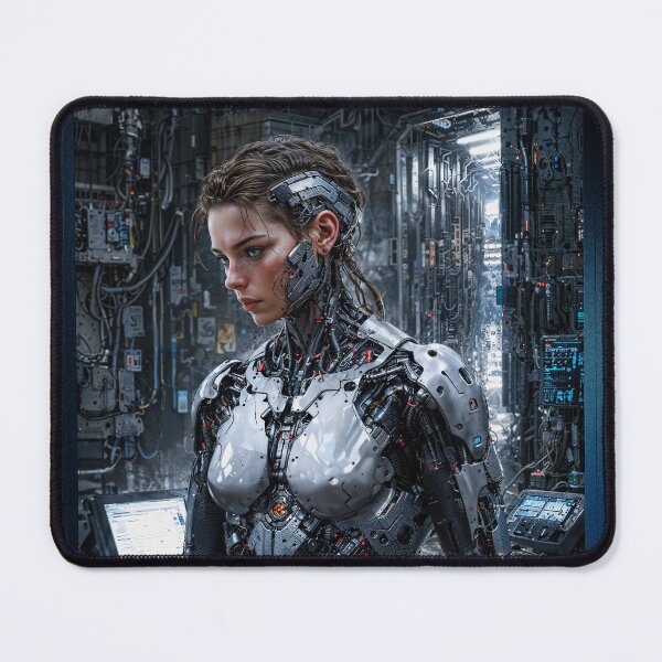Item preview, All Upgrades Complete Going Beyond Humanity Mesmerizing AI Concept Art Portrait by Xzendor7 designed and sold by Xzendor7 Digital Art Creations.