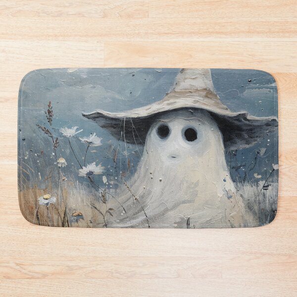 Item preview, Cute Witch ghost in a field of daisies - oil painting spectre witchcore farm house country art  designed and sold by Fantasy Cache.