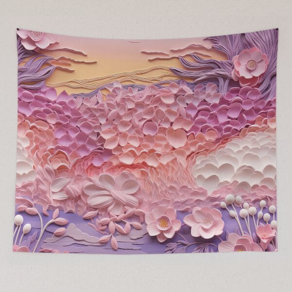 Item preview, Serene Pink Floral Sunset Pattern designed and sold by bubblegoth.