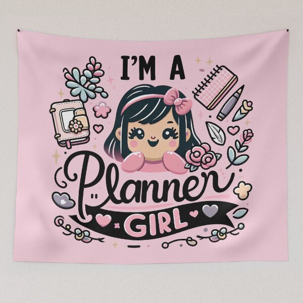 Item preview, I'm A Planner Girl, typography, PUN designed and sold by maxmaj.