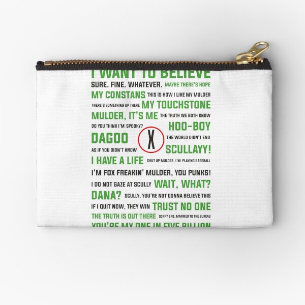 X-files inspired flat zipper pouch ready to ship
