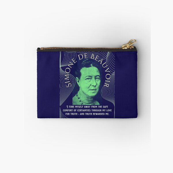 Item preview, Simone de Beauvoir portrait and quote: I tore myself away from the safe comfort of certainties through my love for truth - and truth rewarded me. designed and sold by artbleed.