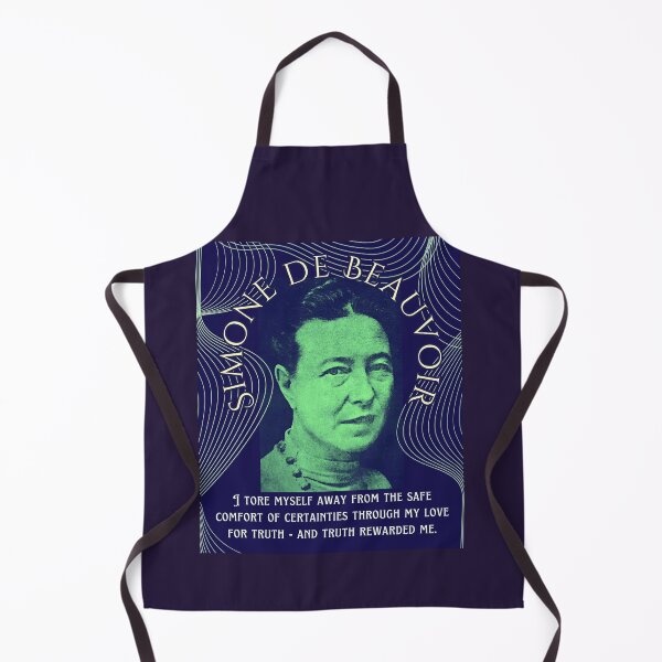 Item preview, Simone de Beauvoir portrait and quote: I tore myself away from the safe comfort of certainties through my love for truth - and truth rewarded me. designed and sold by artbleed.