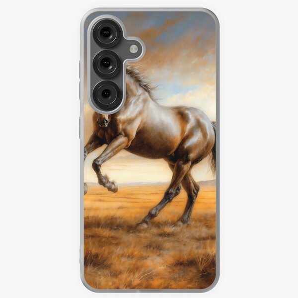 Aperçu de l'œuvre Cheval sauvage dans un désert pastel créée et vendue par faunathreads.