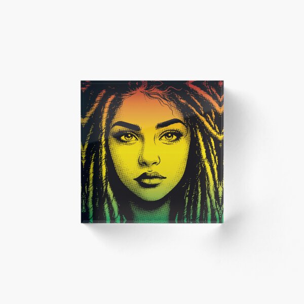 Item preview, Textura de pintura de niña rastafari designed and sold by SergioColli.
