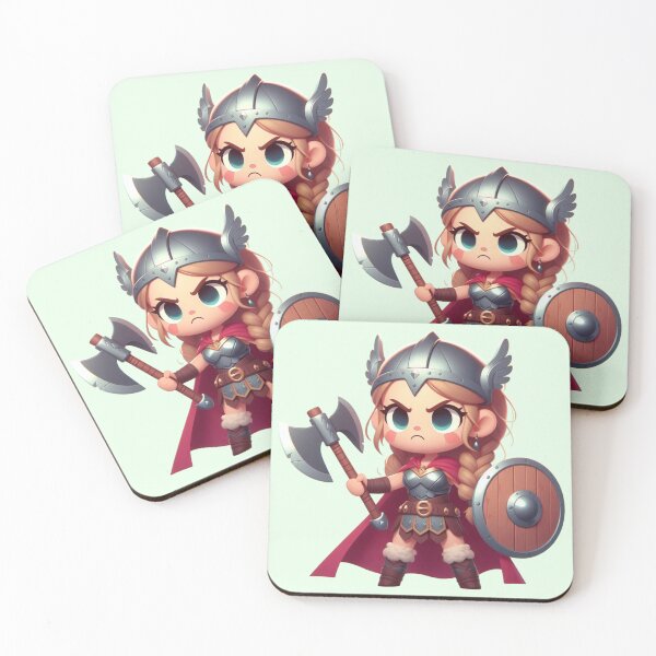 Item preview, Adorable Warrior: Cute Chibi Viking Character Illustration designed and sold by Fantsy-world.