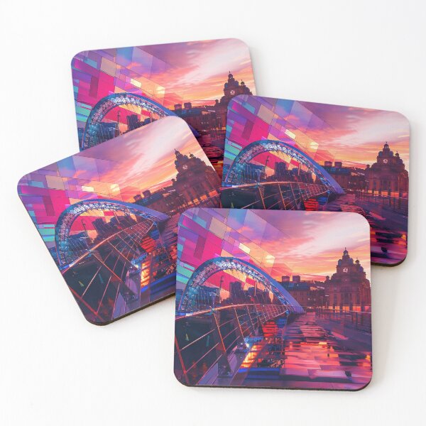 Item preview, Abstract Geometric Architecture of Sunset in Gateshead Millenium Bridge in UK Vibrant Modern 41 designed and sold by Daniel  Vargas.