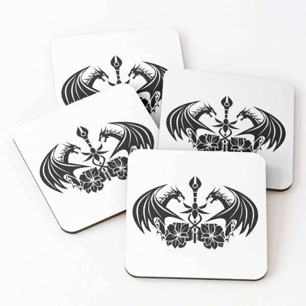 Item preview, Dragons with Staff and flower Logo design designed and sold by rowgazer.