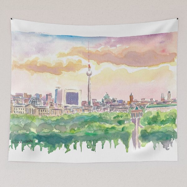 Item preview, Berlin Germany Cityscape with Vanilla Sky designed and sold by artshop77.