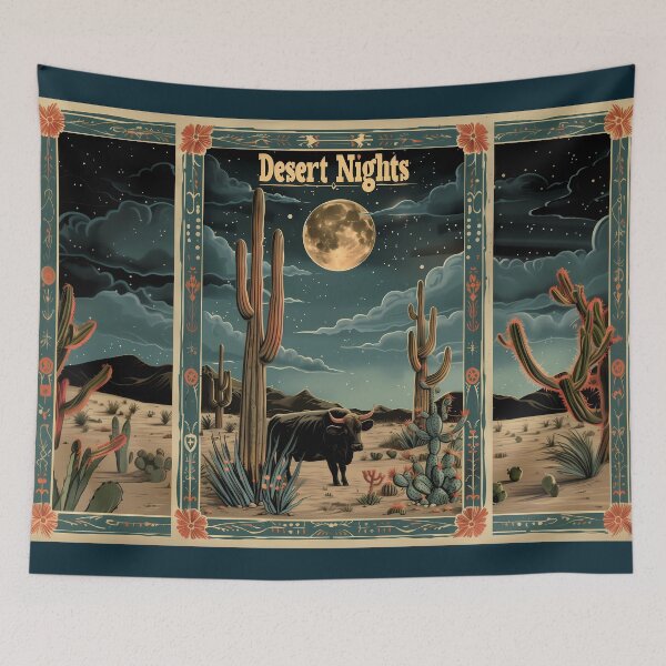Item preview, Starry Desert Night Vintage Cactus designed and sold by David Balzen.