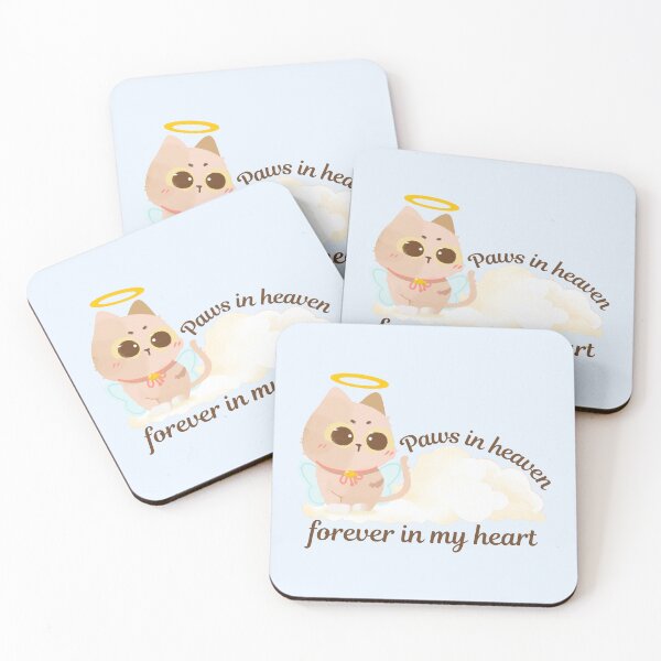 Item preview, Paws in Heaven, Forever in my Heart | Cute Angel Cat on Clouds designed and sold by Kimochi-Shop.