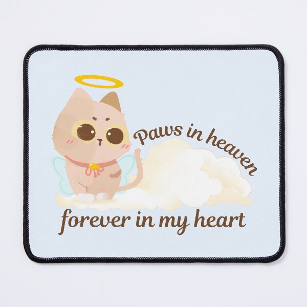 Item preview, Paws in Heaven, Forever in my Heart | Cute Angel Cat on Clouds designed and sold by Kimochi-Shop.