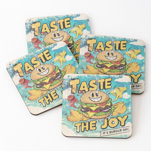 Item preview, taste the joy burger day art with cartoon effects designed and sold by BKSARYLIFE.