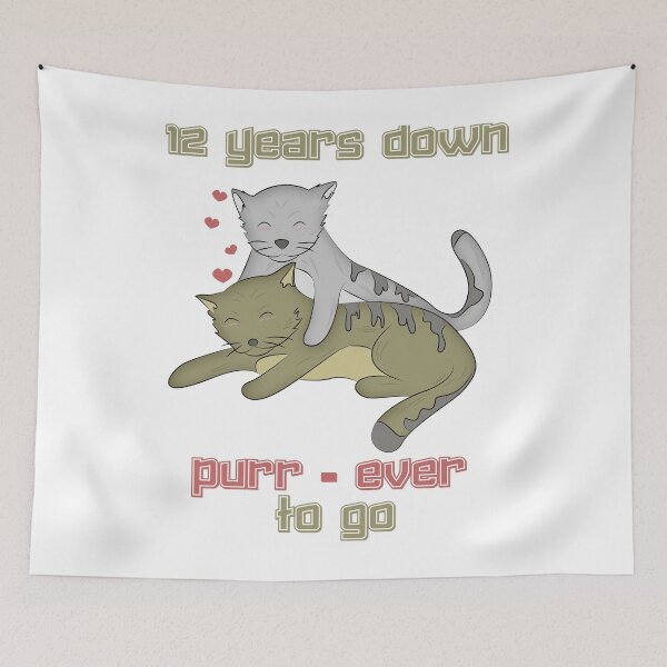 Item preview, 12  Years Down Purr-Ever To Go Anniversary Shirt designed and sold by CreativeStrike.