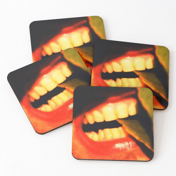 Item preview, Abstract photography mouth biting foliage designed and sold by Carré Comme Orange.