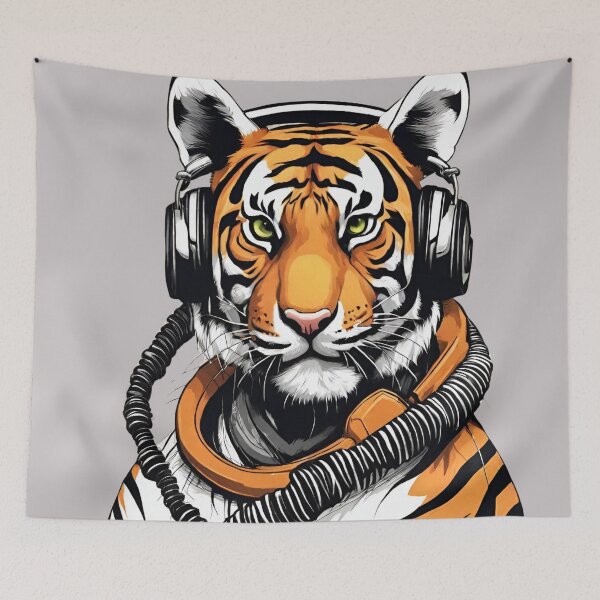 Item preview, Bengal tiger with headphones designed and sold by Yeyishop.