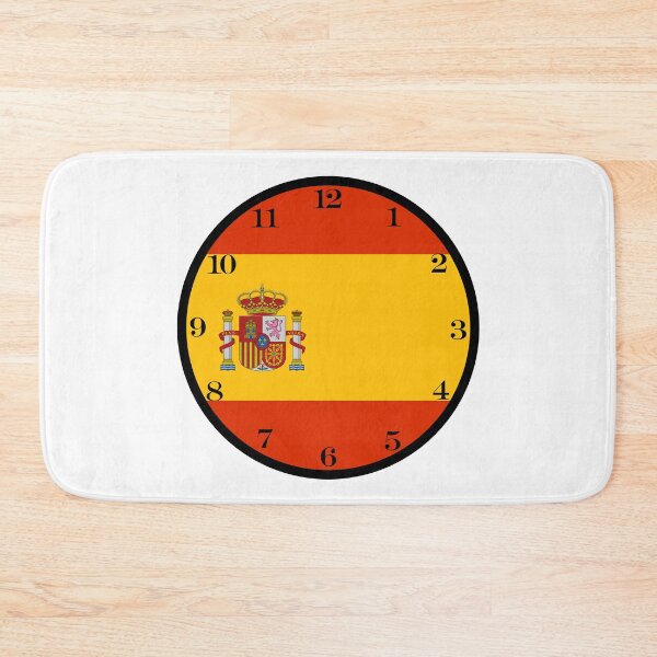 Artikelvorschau, Wanduhr mit spanischer Flagge entworfen und verkauft von Numbers-Art.