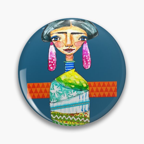 Item preview, Ready to Shine: colorful woman with vibrant fabrics and long ethnic earrings. designed and sold by adriaquart.