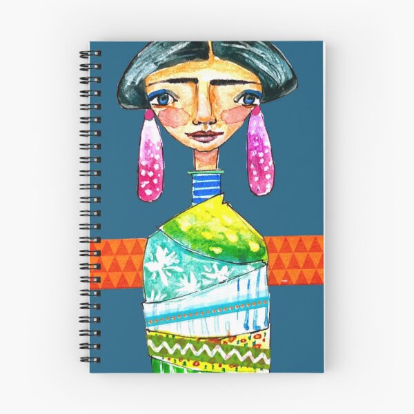 Item preview, Ready to Shine: colorful woman with vibrant fabrics and long ethnic earrings. designed and sold by adriaquart.