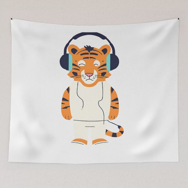 Item preview, Bengal tiger with headphones designed and sold by Yeyishop.