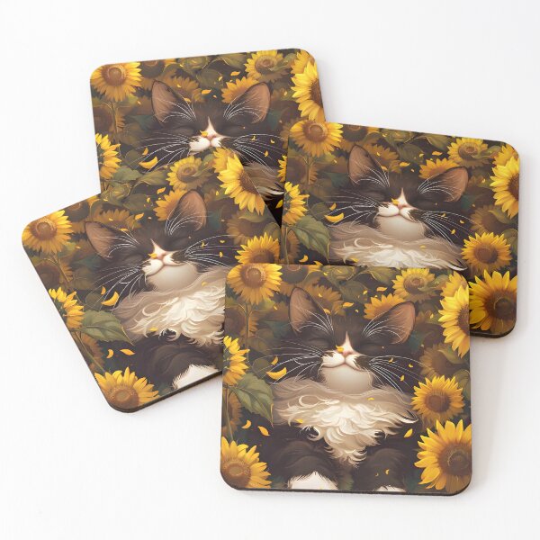 Item preview, The Cat enjoy with flowers  designed and sold by THE BUBBLE ARTIST.