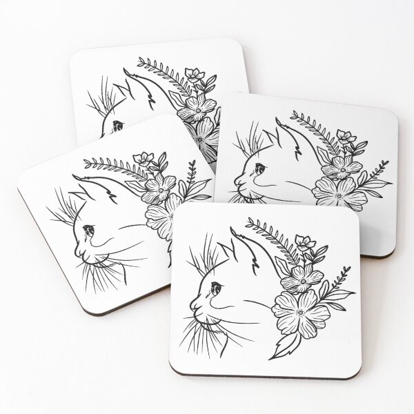 Item preview, BLACK CAT AND FLOWERS  designed and sold by mando24895.
